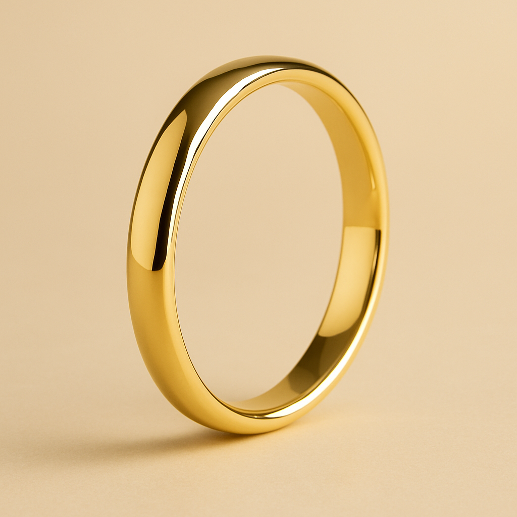 Polished Plain Bangle — 24KT pure gold, 18 grams