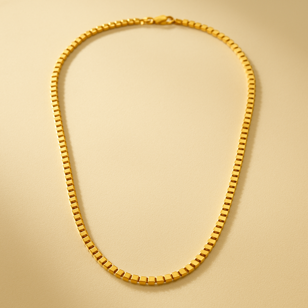 Box Link Chain — 24KT pure gold, 15 grams